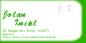 jolan knipl business card